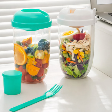 Contenedor Portátil para Ensaladas con Tenedor Integrado