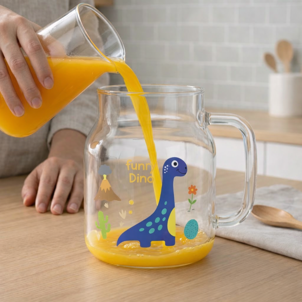 Taza con tapa de bambú diseños infantiles
