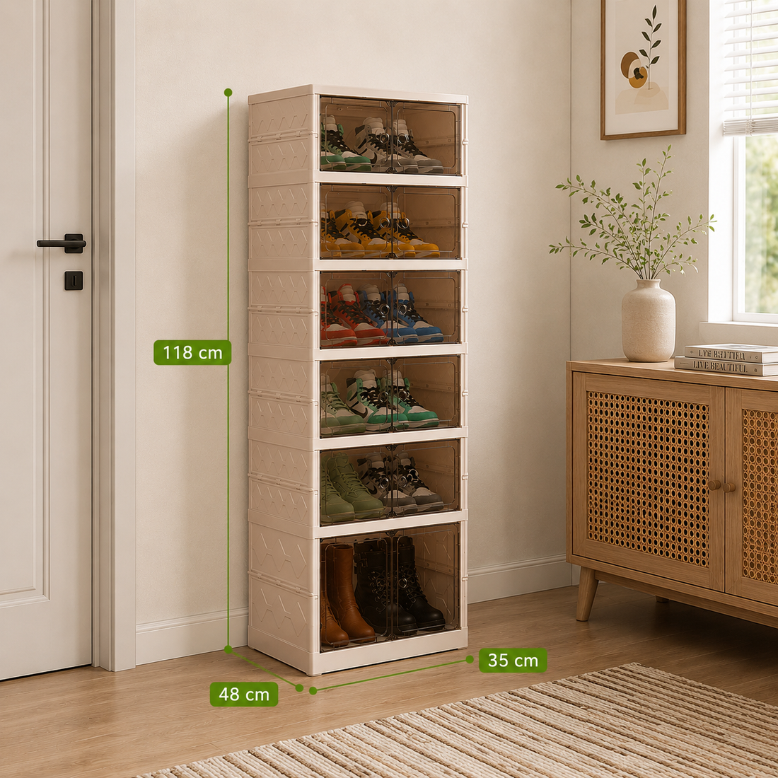 Zapatera Organizadora de 6 Pisos con Puertas