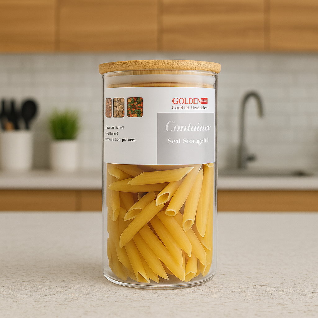 Recipiente de 1200ml con tapa de bambú