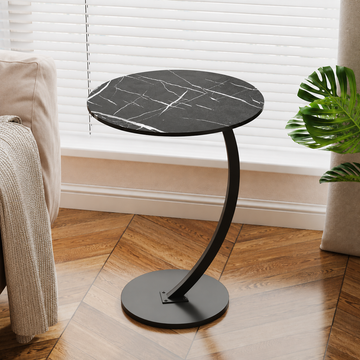 Mesa Auxiliar Redonda Negro Estilo C