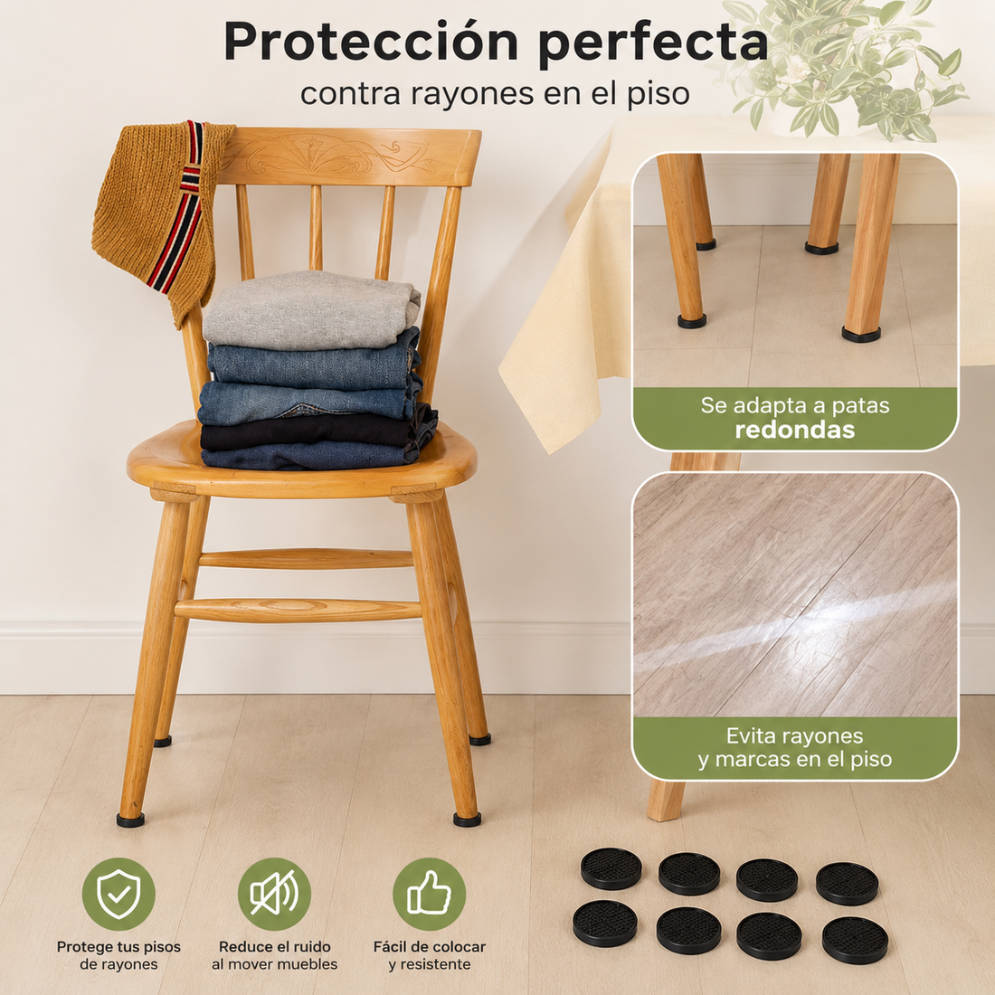 Set de 9 Parches Protectores Circulares Autoadhesivos