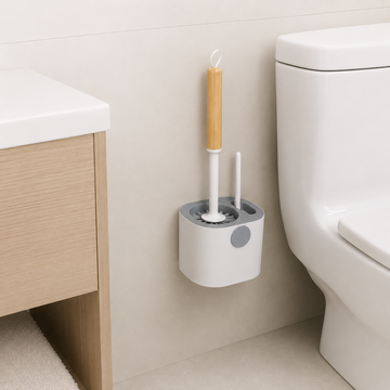 Escobilla para Inodoro con Base Colgante y Adhesivo de Pared