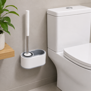 Escobilla de Baño de Silicona con Base Desmontable para Pared