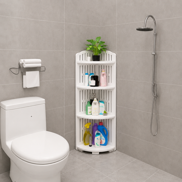 Organizador esquinero de baño de 4 niveles