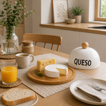 Campana para Queso con Base de Bambú