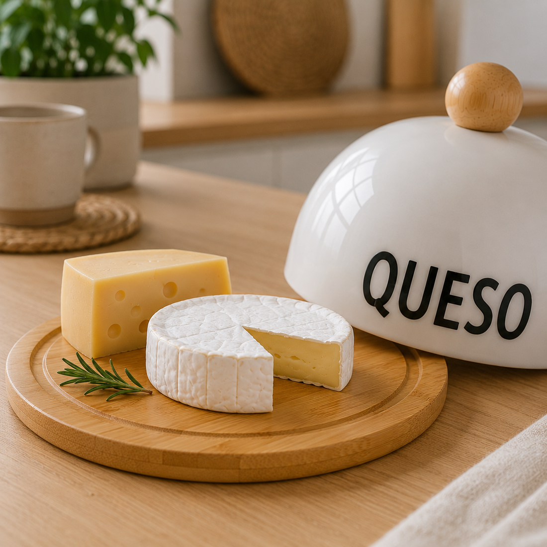 Campana para Queso con Base de Bambú