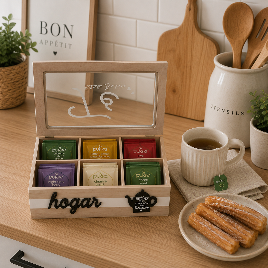Caja Organizadora de té - Hogar 6 divisiones