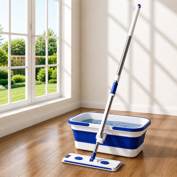 Trapeador Multifuncional con Cubo Plegable