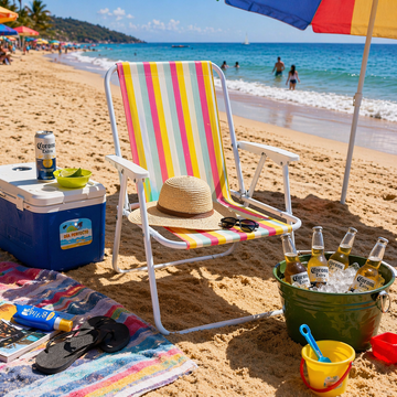 Silla de Playa Plegable Multicolor