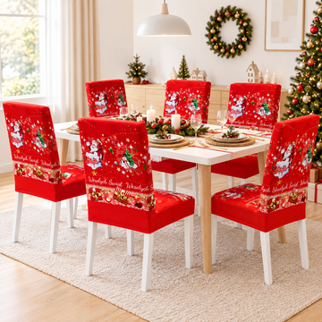 Fundas Elásticas para Silla Navideña – Pack x6