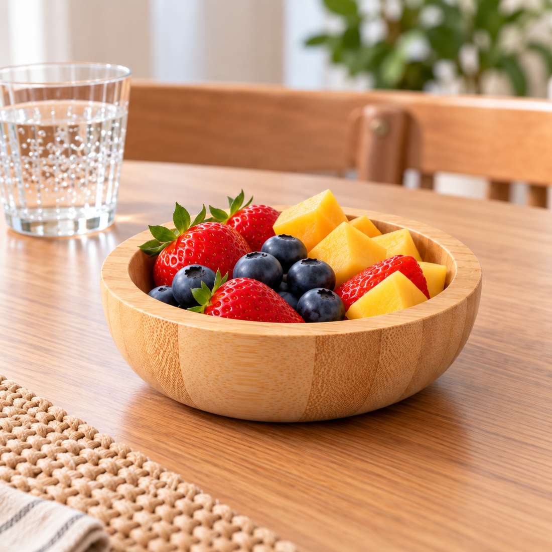 Bowl Redondo de Bambú Natural – 14 cm