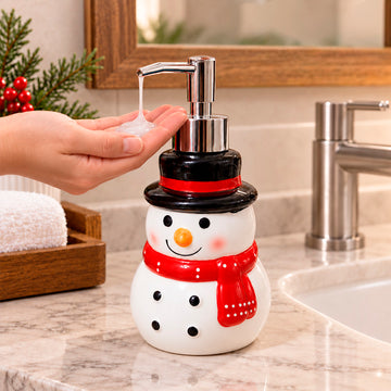 Dispensador de Jabón Muñeco de Nieve Navideño