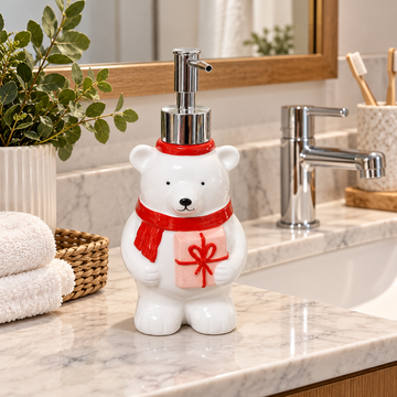 Dispensador de Jabón Oso Polar Navideño