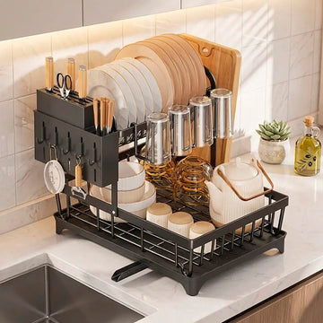 Escurridor de Platos Multifuncional de 2 Niveles NORA
