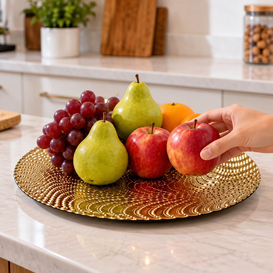 Plato Decorativo Redondo Dorado 33 cm