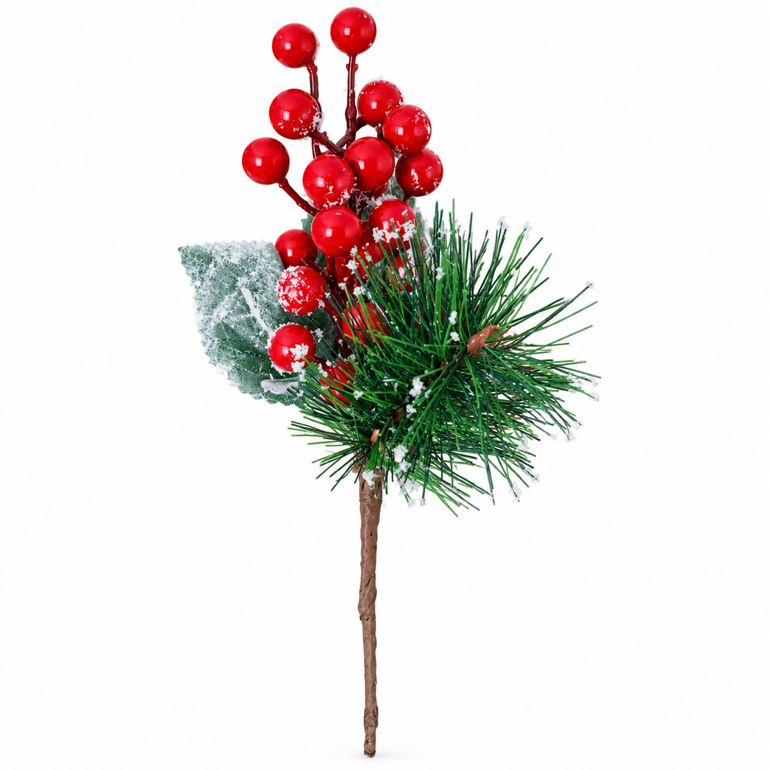 Pick Navideño Decorativo con Bayas Rojas y Pino