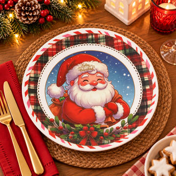 Plato de Cena Navideño de Cerámica