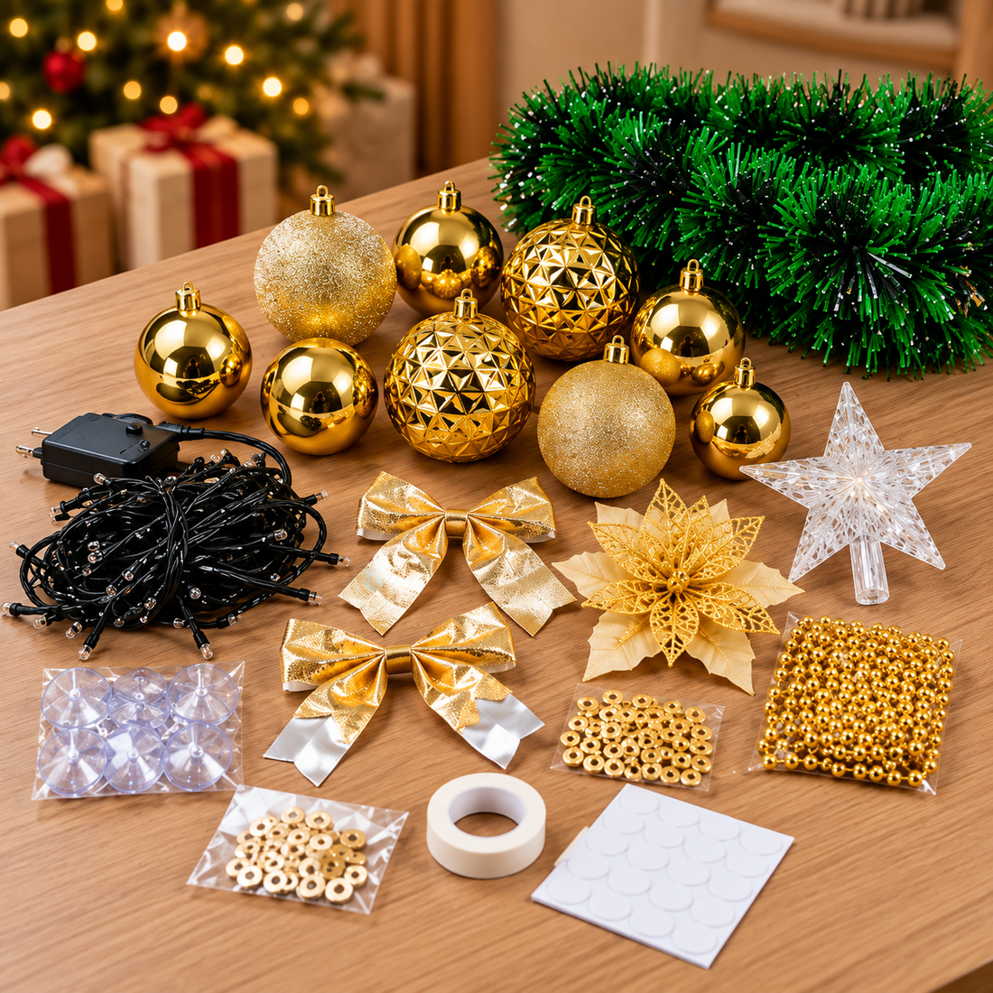 Kit de Adornos para Árbol de Navidad-1.2 m
