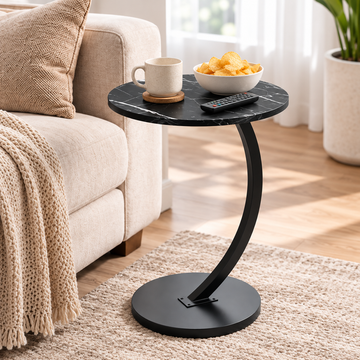 Mesa Auxiliar Redonda Negro Estilo C
