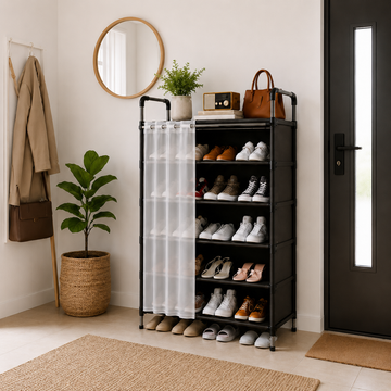 Organizador Zapatera de 6 Niveles con Cortina