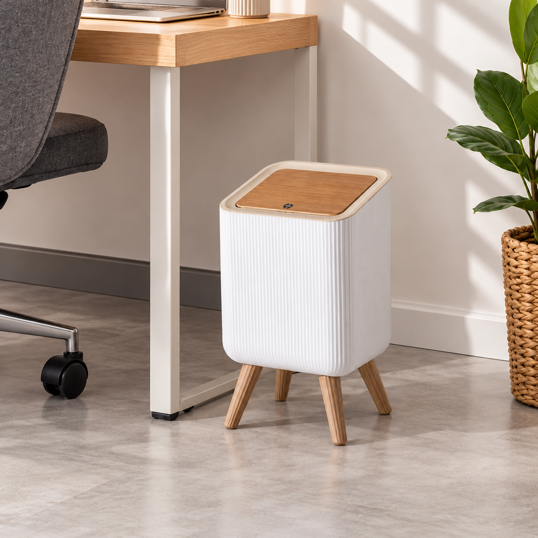 Tacho Rectangular Nórdico con Tapa Automática – 10 L