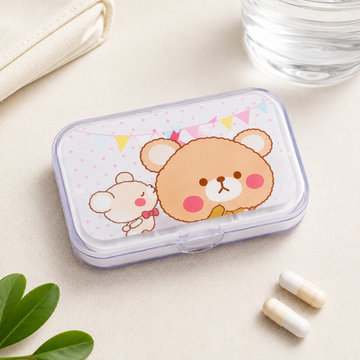Pastillero Organizador de 6 Compartimentos con Diseño de Ositos