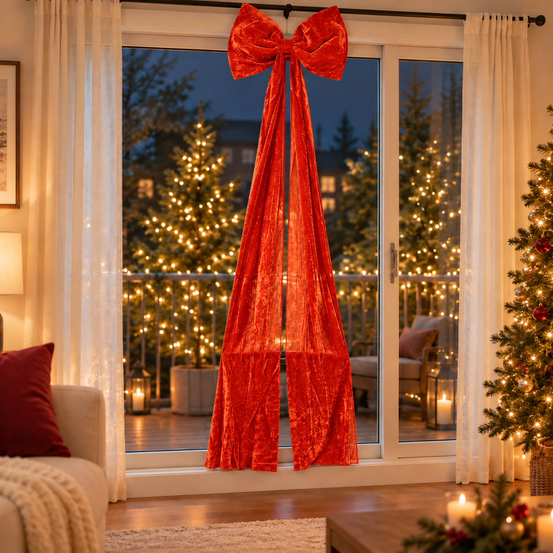 Lazo Decorativo Navideño de Terciopelo