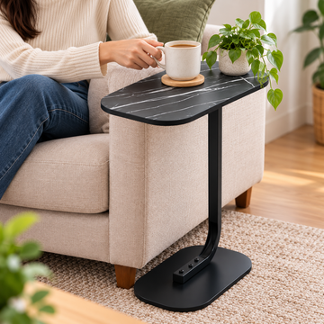 Mesa Auxiliar Lateral Negro Mármol