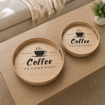 Set de Bandejas Decorativas Coffee – 2 Piezas
