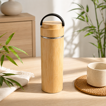Termo Térmico de Bambú con Asa 500 ml