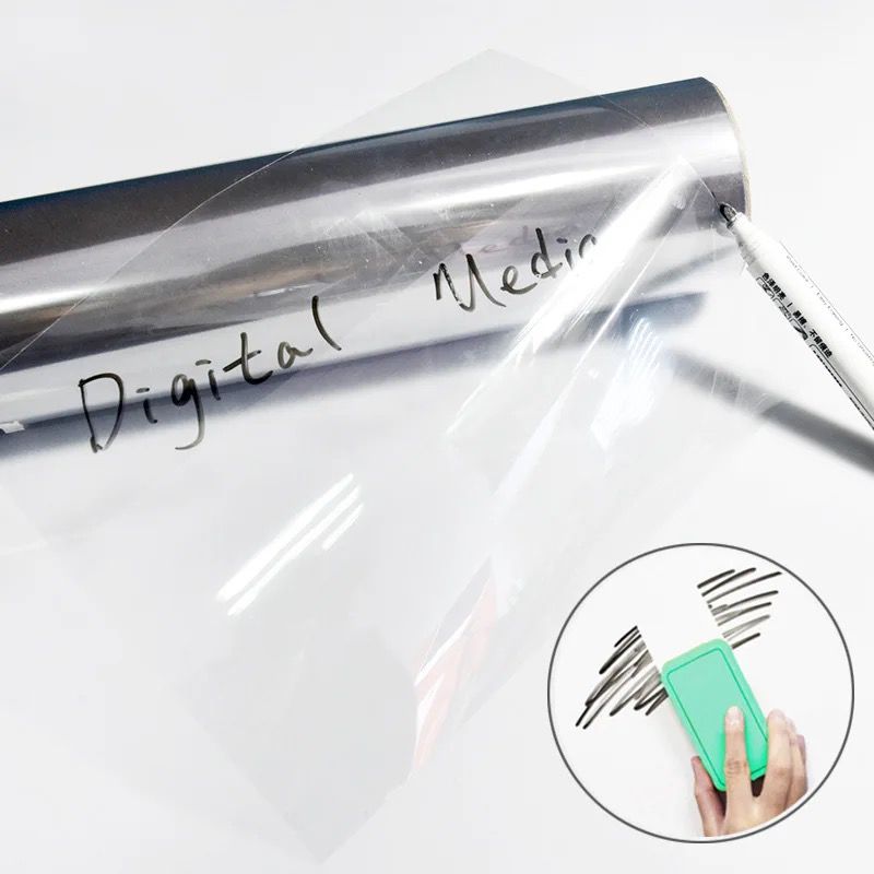 Pizarra adhesiva reutilizable transparente