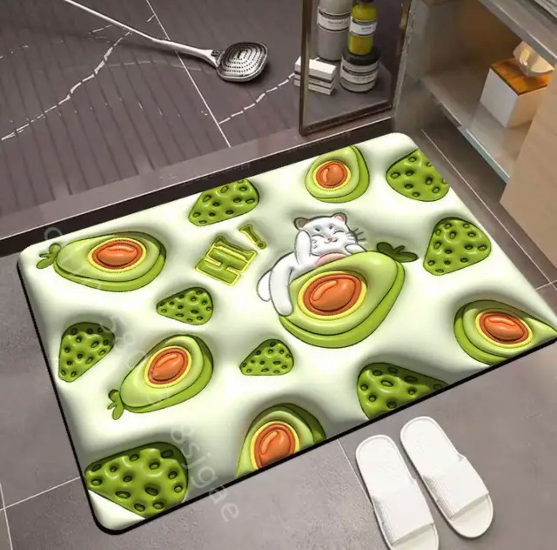 Alfombra de cocina, diseño de cuchara de condimento, impresión 3D, alfombra  antideslizante y lavable, tamaño A5, 19.7 x 31.5 in + 19.7 x 63.0 in