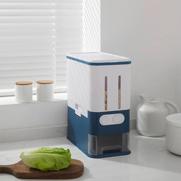Dispensador de doble compartimento para arroz 12kg