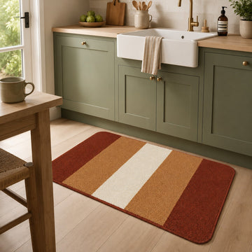 Tapete Decorativo a Rayas con Base Antideslizante