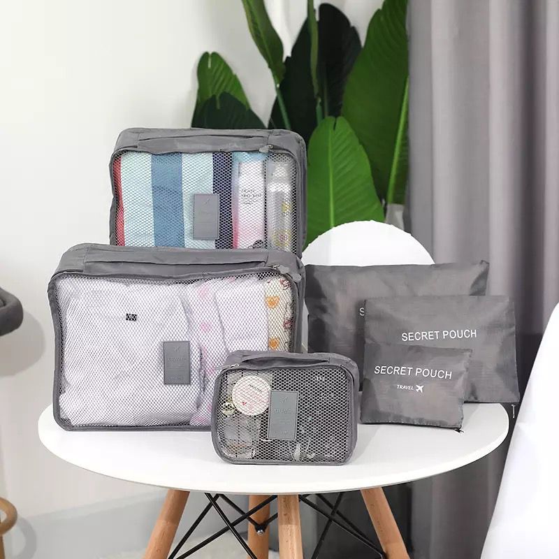 Organizador De Maletas JetsCush – Juego De 8 Packing Cubes En Poliéster Impermeable – Para Ropa, Zapatos Y Cosméticos