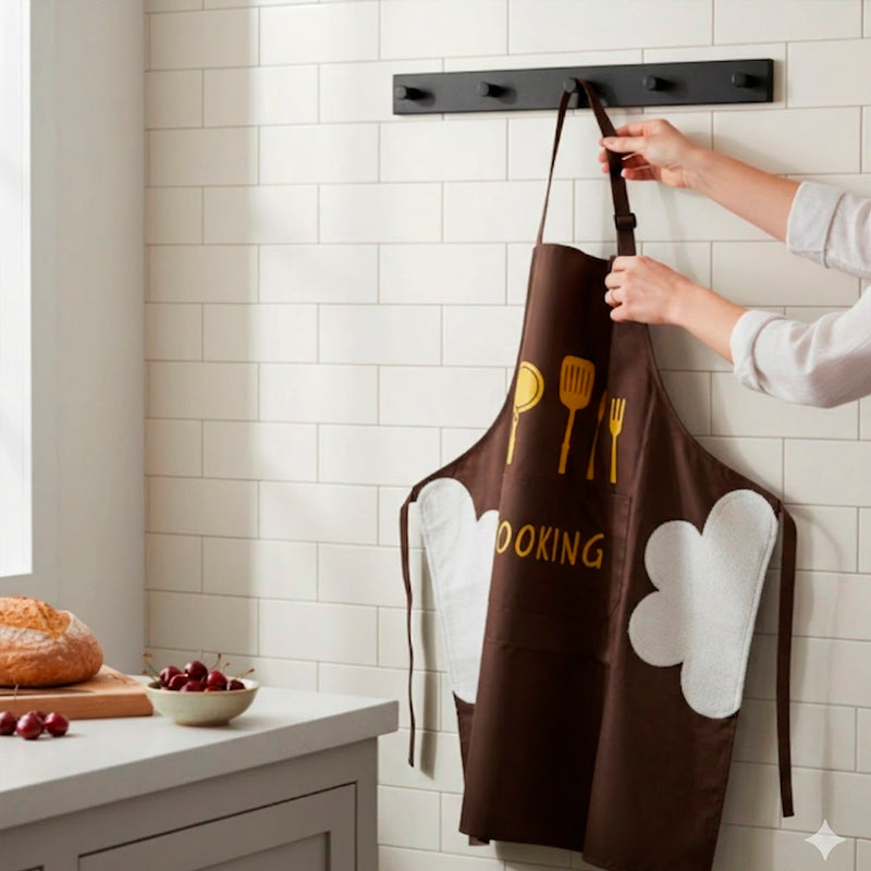 Mandil de Cocina Impermeable con Bolsillo Frontal
