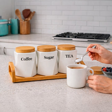 Set de Frascos con Base de Bambú