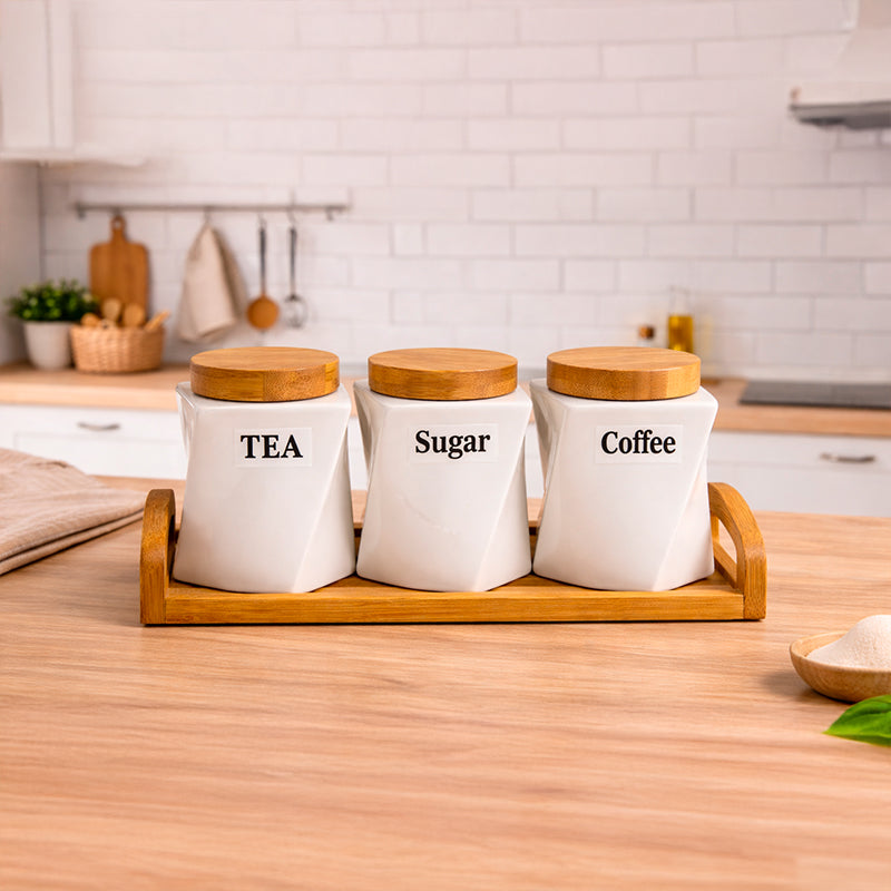 Set de Frascos con Base de Bambú