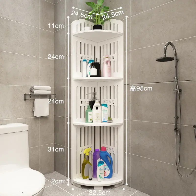 Organizador esquinero de baño de 4 niveles