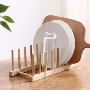 Organizador de platos y tablas de bambú