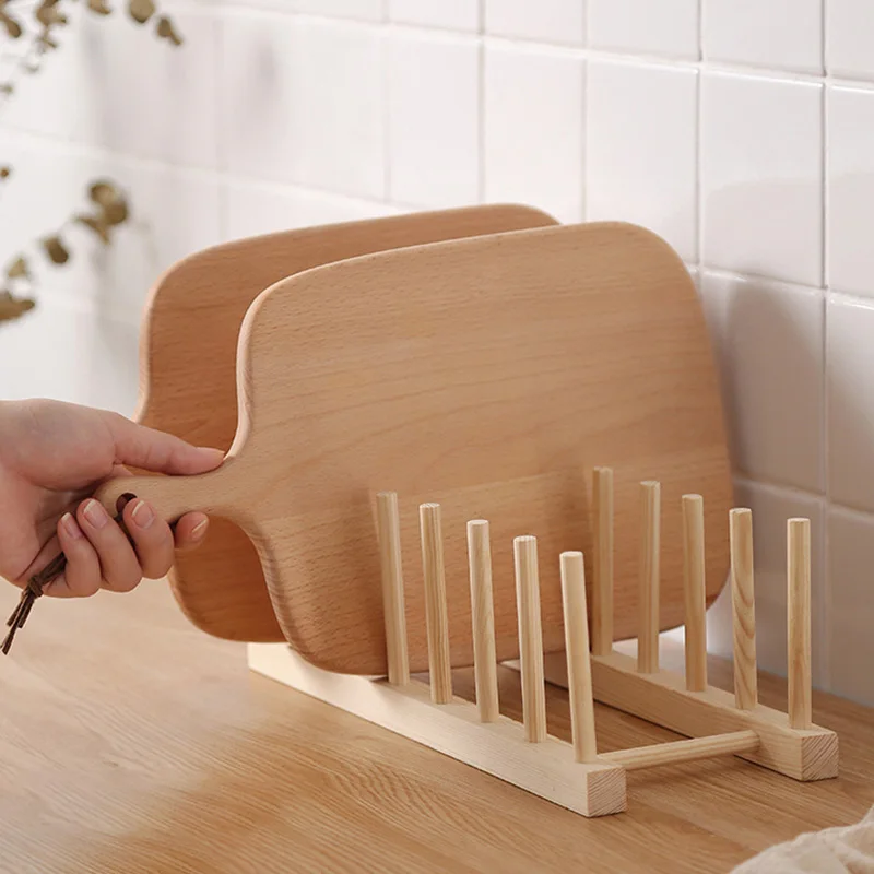 Organizador de platos y tablas de bambú