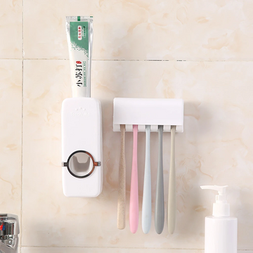 Dispensador de Pasta Dental con Soporte para Cepillos