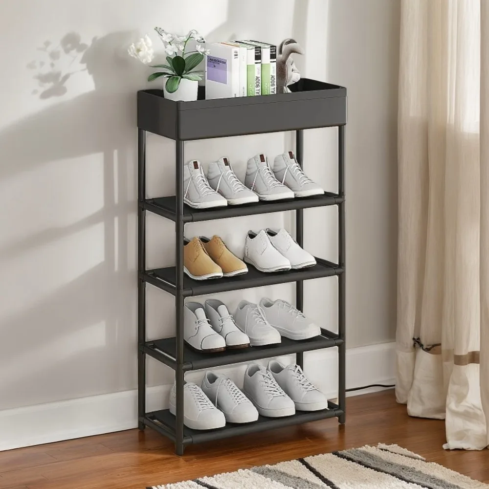 Zapatera de 5 niveles con bandeja superior