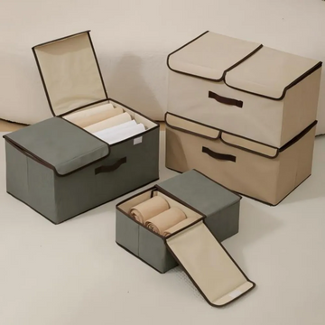 Caja organizadora de tela con tapa