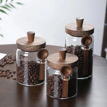 Frasco Hermético con Tapa de Madera 600ml