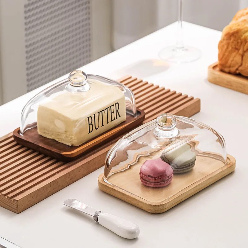 Mantequillero con tapa de vidrio