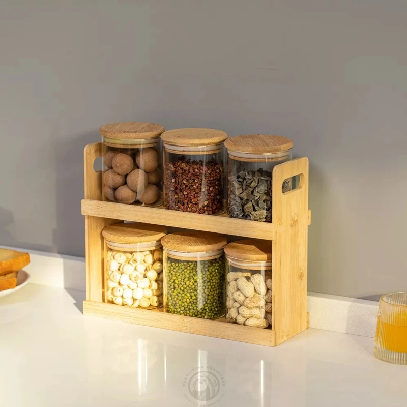 Set organizador con soporte de bambú