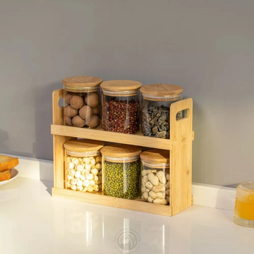 Set organizador con soporte de bambú