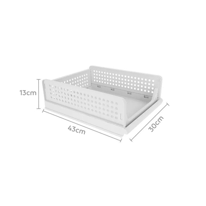 Cesta apilable deslizante